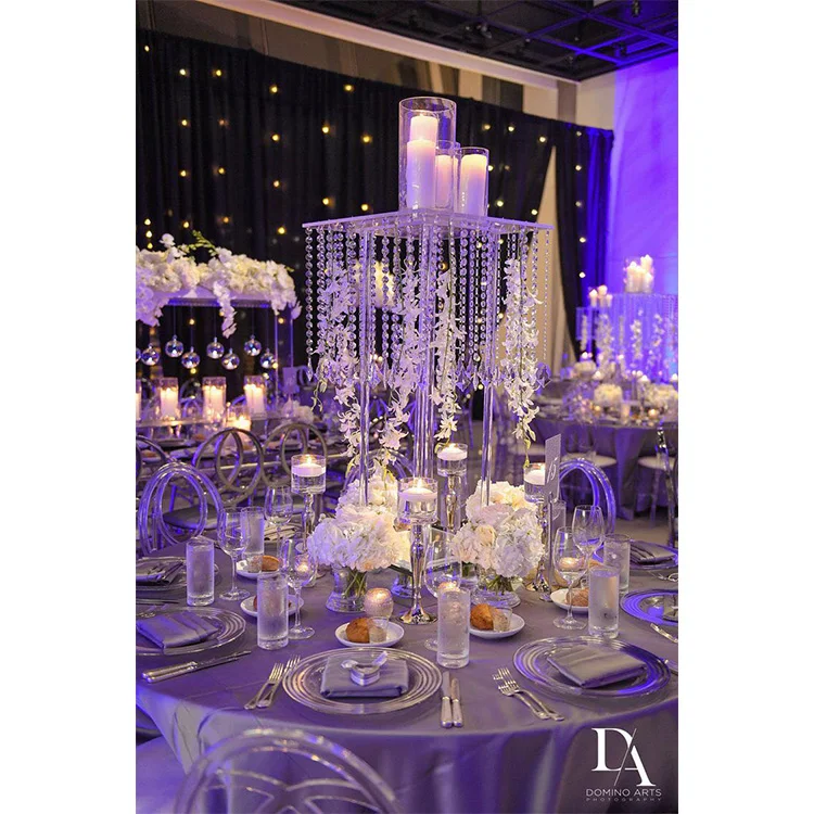 

Wholesale Crystal Candelabras Wedding Table Top Chandelier Centerpieces