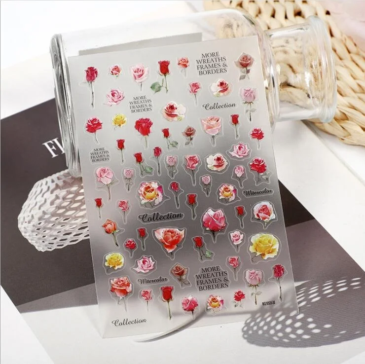 

2021 New Beautiful Decals Decoration 5D nail art nail sticker non-toxic, As show