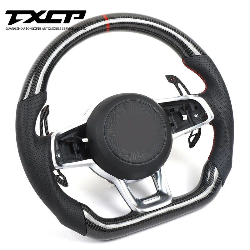 

Custom Carbon Fiber Steering Wheel Fit For Volkswagen Golf mk7 GTS GTE GTD LED steering wheel