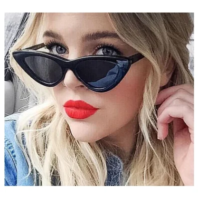 

2021 Sexy Cat Eye Sunglasses Women Brand Designer Mirror Black T, 6 colors