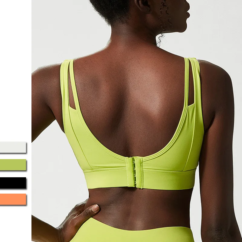 

2022 plus size Lulu lemon open back Fixed cup strappy V yoga sports bra for women