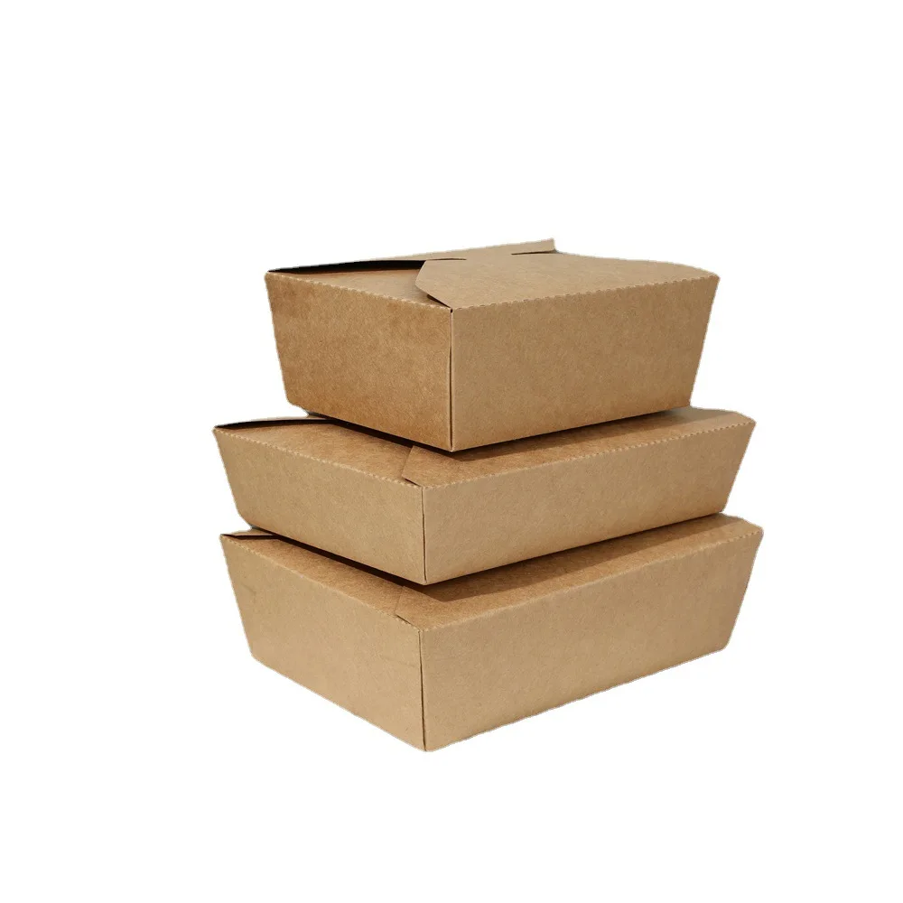 

Eco Friendly 1480ml Kraft Paper Fast Food Chicken Take Away Food Packaging Lunch Box