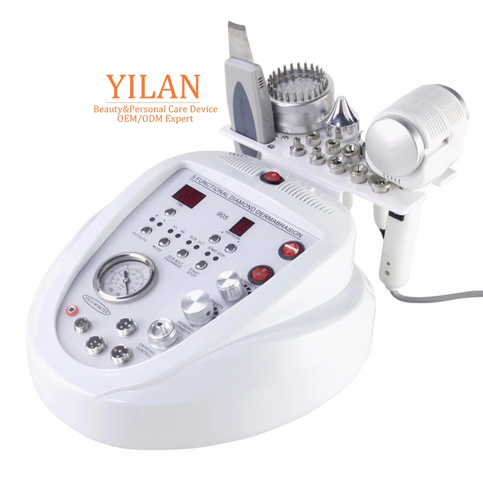 

5 in 1 facial peel skin scrubber ultrasound facial beauty device diamond micrdermabrasion dermabrasion machine