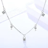 

S925 sterling silver Korean creative heart lock necklace