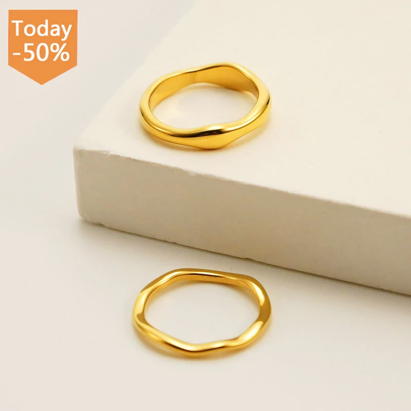 

Wholesale high quality fashion stainless steel 18K gold plated ring design jewelry, White