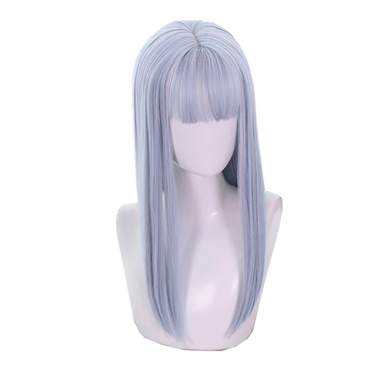 

Multi color Light Purple Long Straight Synthetic Hair Wig Rose Net Cosplay Party Women Beauty Princess Japanese Natural Wig, Pic showed