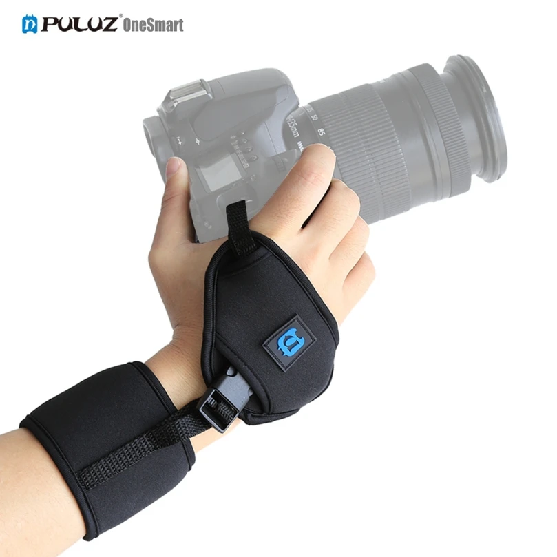 

Dropshipping PULUZ DSLR Camera Accessories Soft Neoprene Hand Grip Wrist Strap with 1/4 inch Screw Plastic Plate