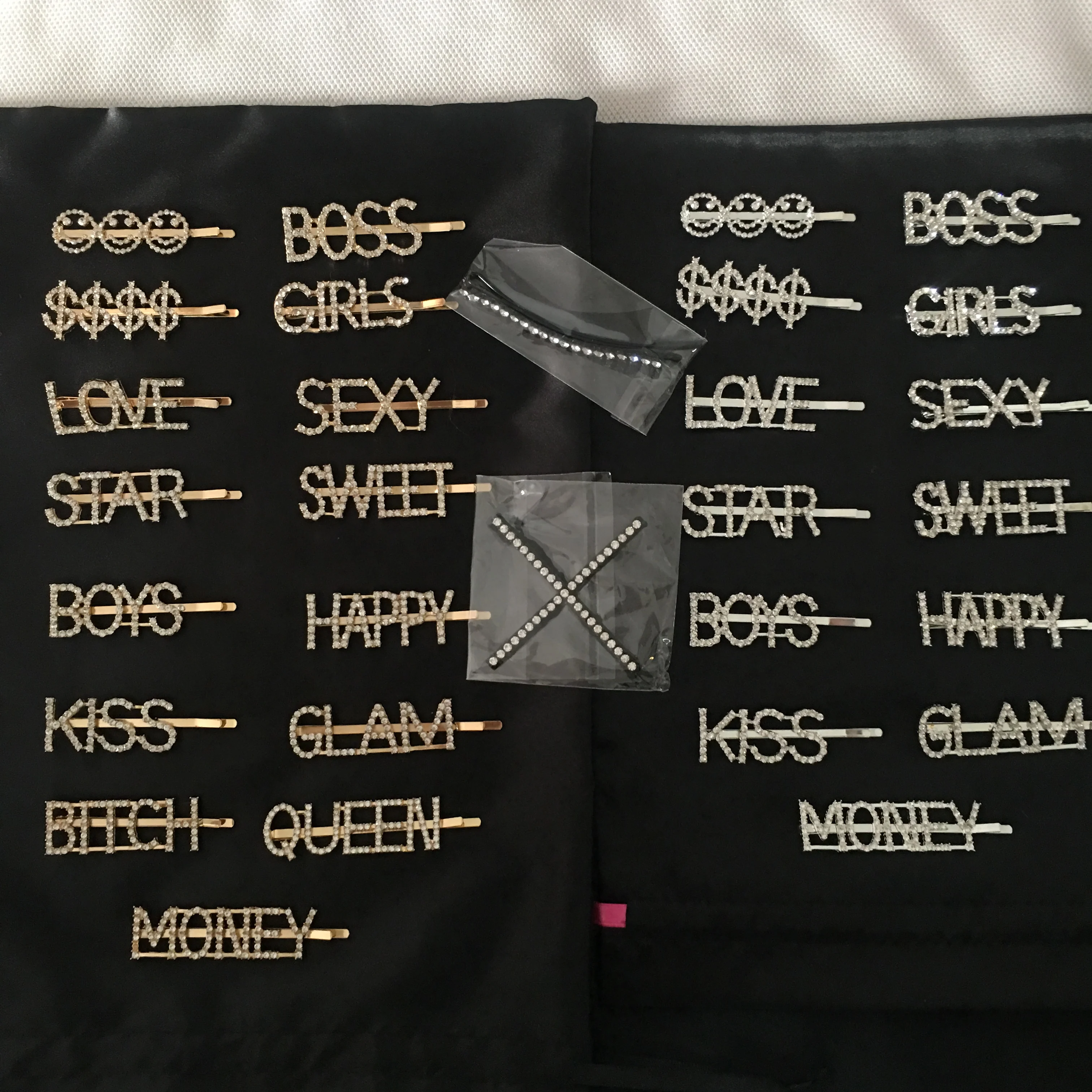 

glam hair pins custom hair pin rhinestone, Silver