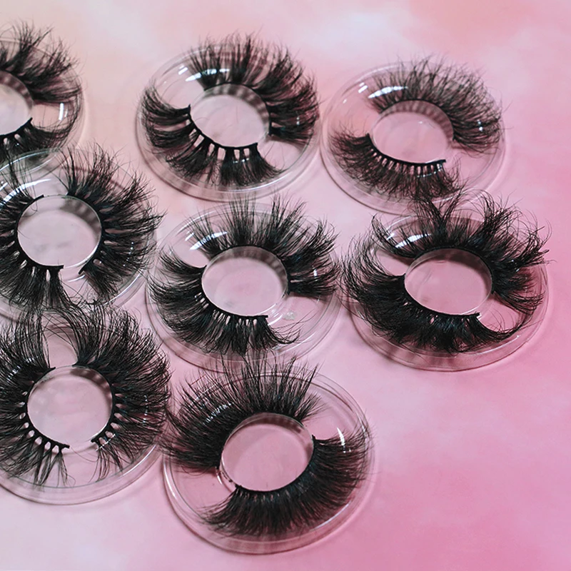 

Premium Mink Fur 25mm Eyelash Vendor Customized Boxes Fluffy Mink Eyelash