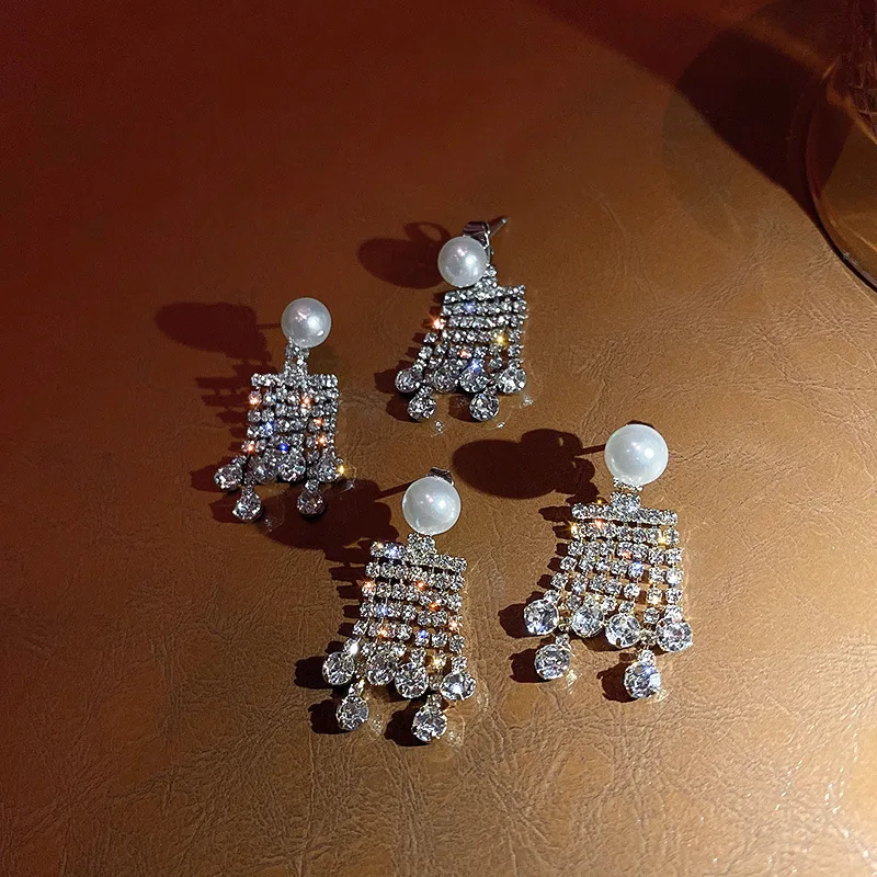 

fashion jewelry trendy crystal drop earrings statement geometric
