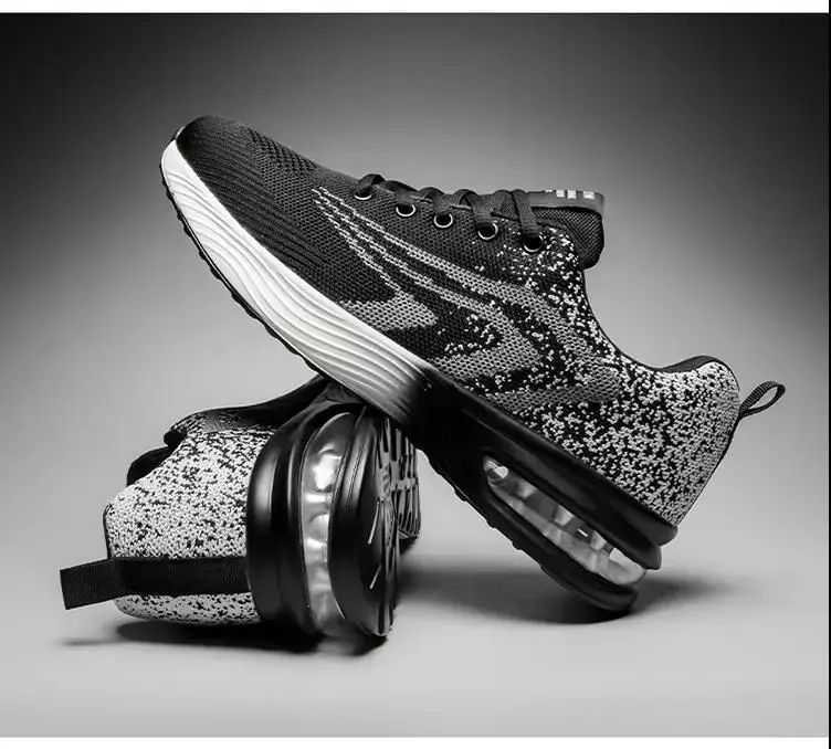 

Sports Fitness Shoes Men's And Women's Running Sneakers Comfortable And Breathable Fly Knitted Mesh Casual Shoes, Black