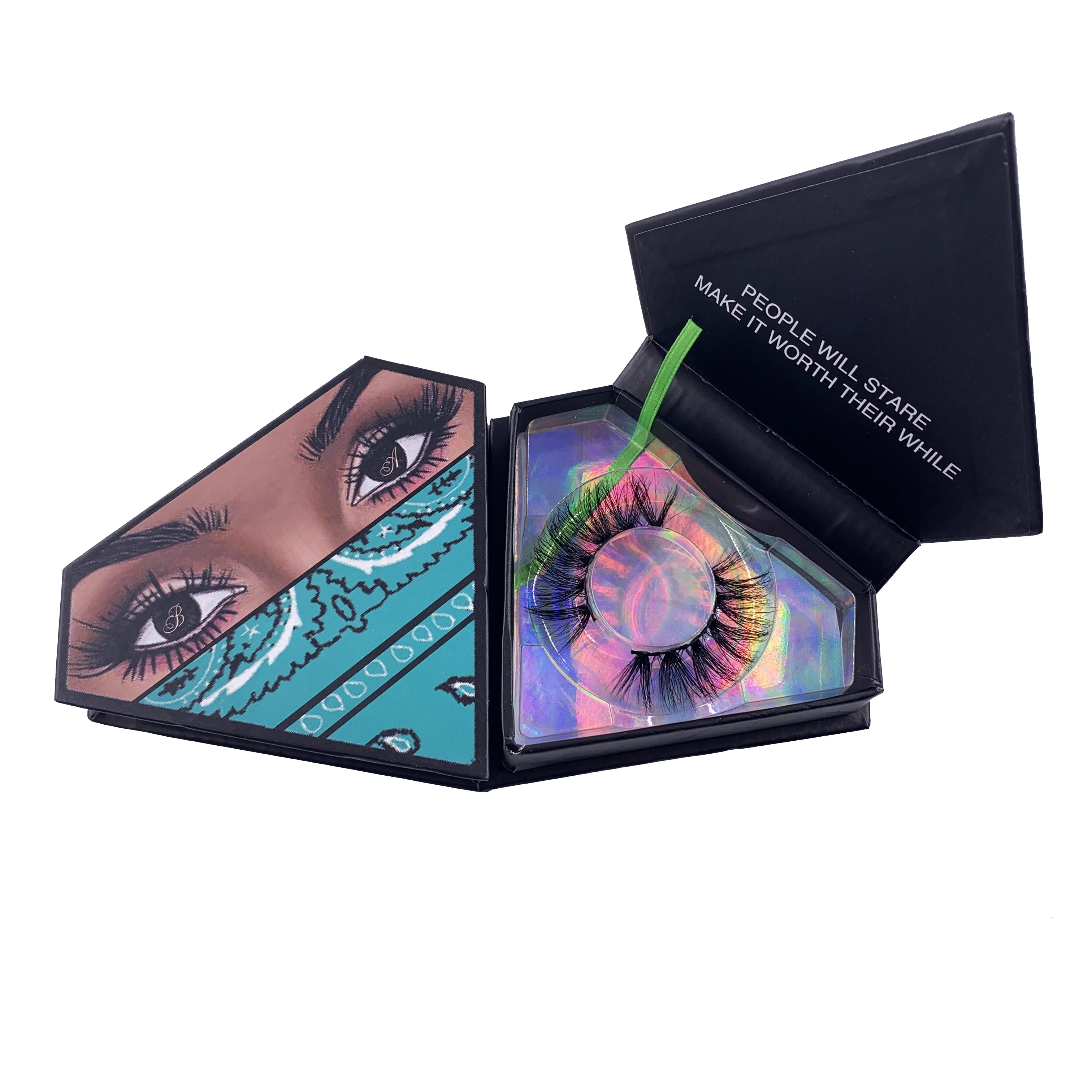 

Create Your Own Brand Siberian Black Diamond Wispy 5D Mink Strip Lashes Vendors 3D Private Label Mink Eyelashes