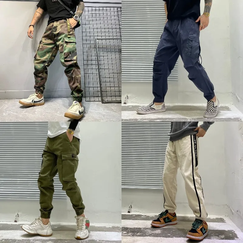 

Factory spot wholesale men's overalls all-match long pants outdoor loose multi bag khaki pants, Customized color