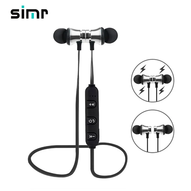 

simr XT11 music headset Phone Neckband sport Earbuds Earphone with Mic Magnetic Wireless blue tooth Earphone, Black+sliver+blue+gold