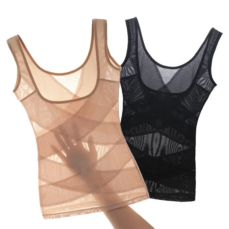 

Dropshipping Shaper thin sexy Top Women Body Removable Underwear Slimming Vest Corset Shapewear underwaist, Black/nude