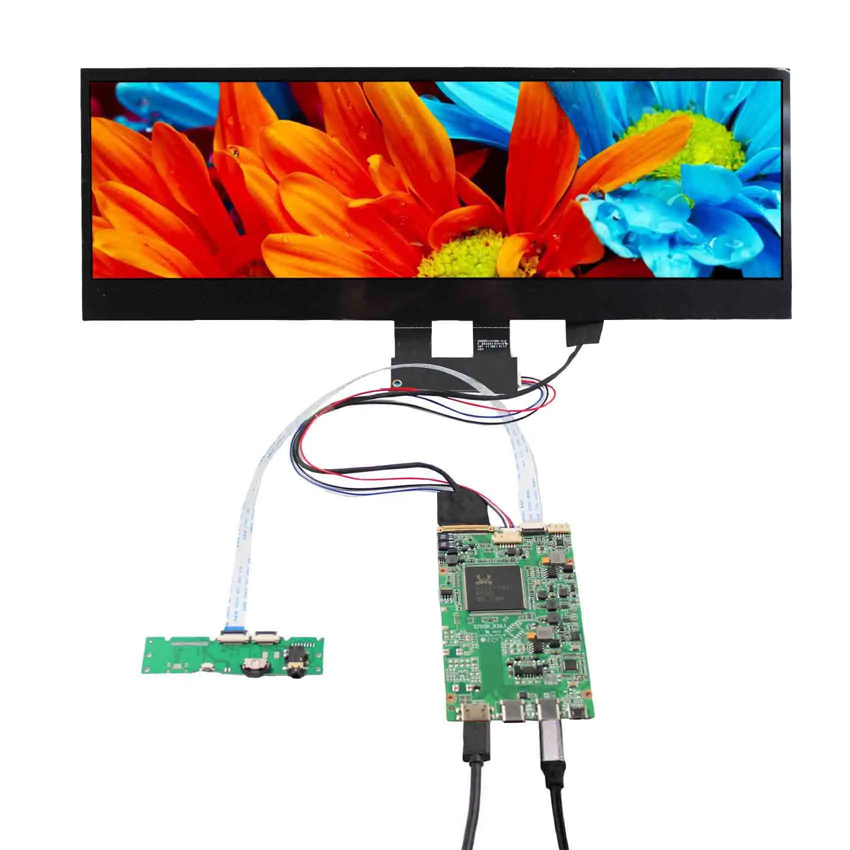 

Hot Sale 14" 4K 3840X1100 Strip Capacitive Touch Open Frame Monitor Bar Ad Display With Type C Edp Hd Lcd Control Board