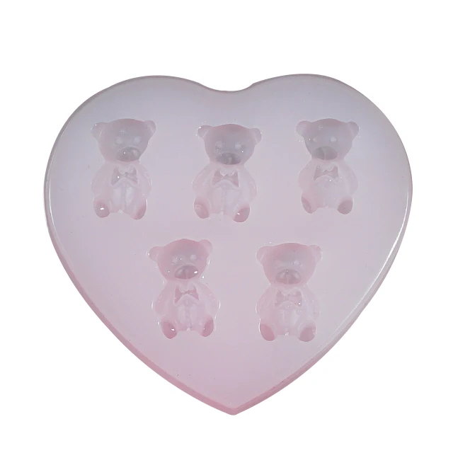 

Customized Bear Baking Tools Biscuit Cake Chocolate Decoration Silicone Resin Mold, Pink