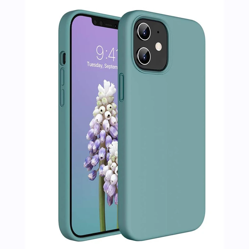 

Real liquid Silicon Case for iphone 12 for iphone 12 pro for iphone 12 pro max with micro fiber lining soft touching