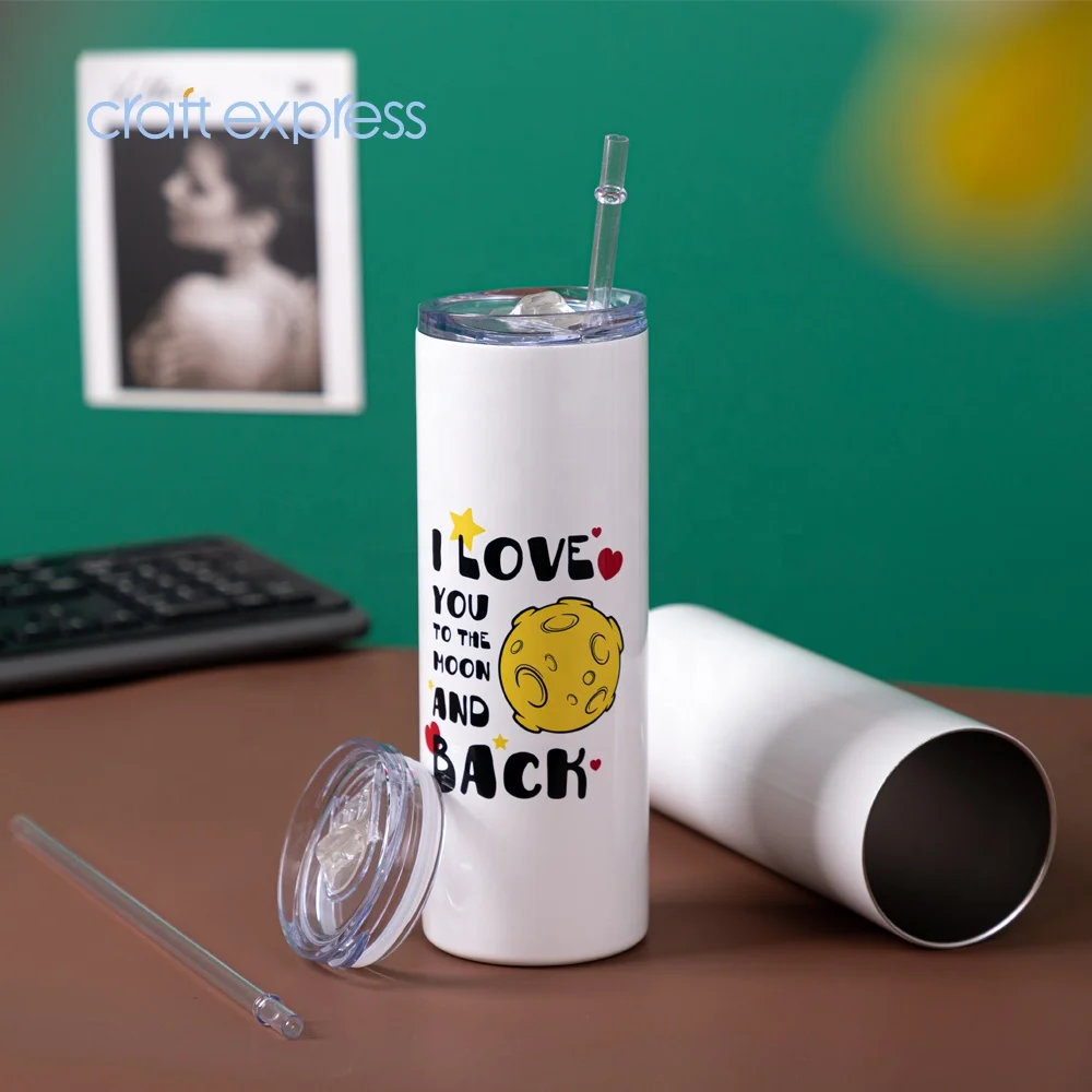 

Craft Express Wholesale Custom 20oz 600ml Double Wall Stainless Steel Mugs Skinny Tumbler Sublimation Blanks