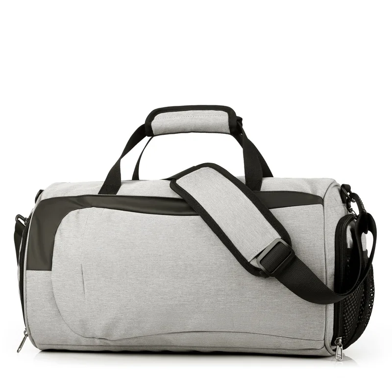 

Fashion Outdoor Sports Business Travel Bag Gym Tote Pouch With Shoes Carry For Gym Fitness, Gray,black