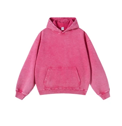 Vintage Acid Stone Wash Print Pullover Hooded Sweatshirt Distressed Heavyweight Oversize Top for Men Fall Winter