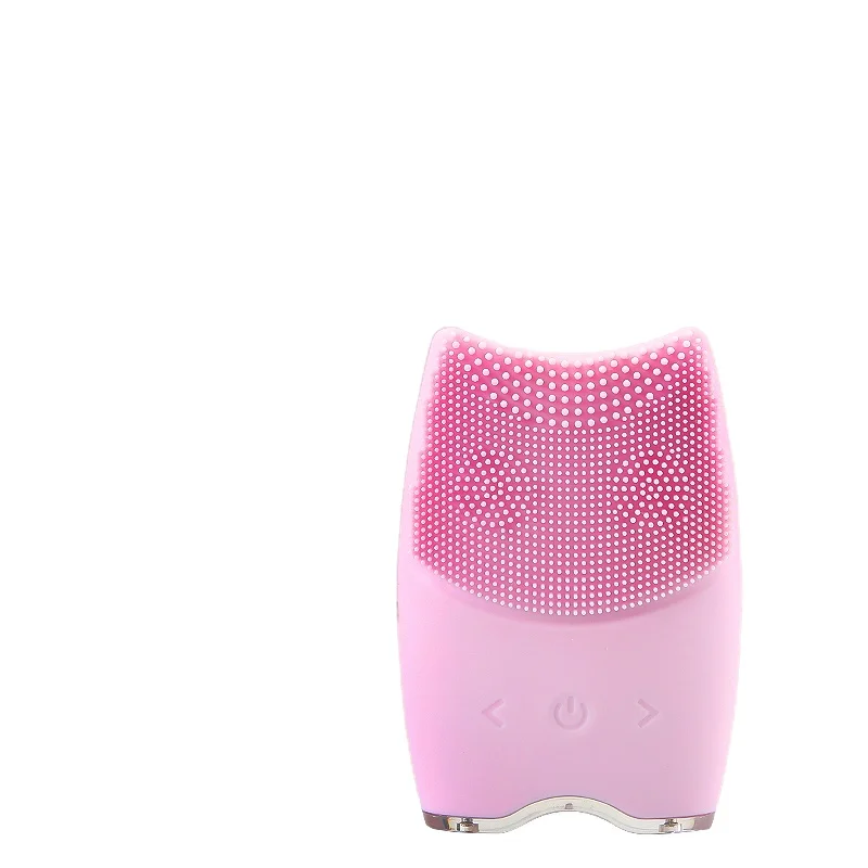 

Mini Rechargeable electric silicone massager cleanser facial cleansing brush, Blue. pink, purple