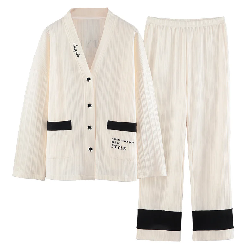 

Autumn and winter new Homewear 90% Cotton v-neck button cardigan women's sleepwear, Picture shows