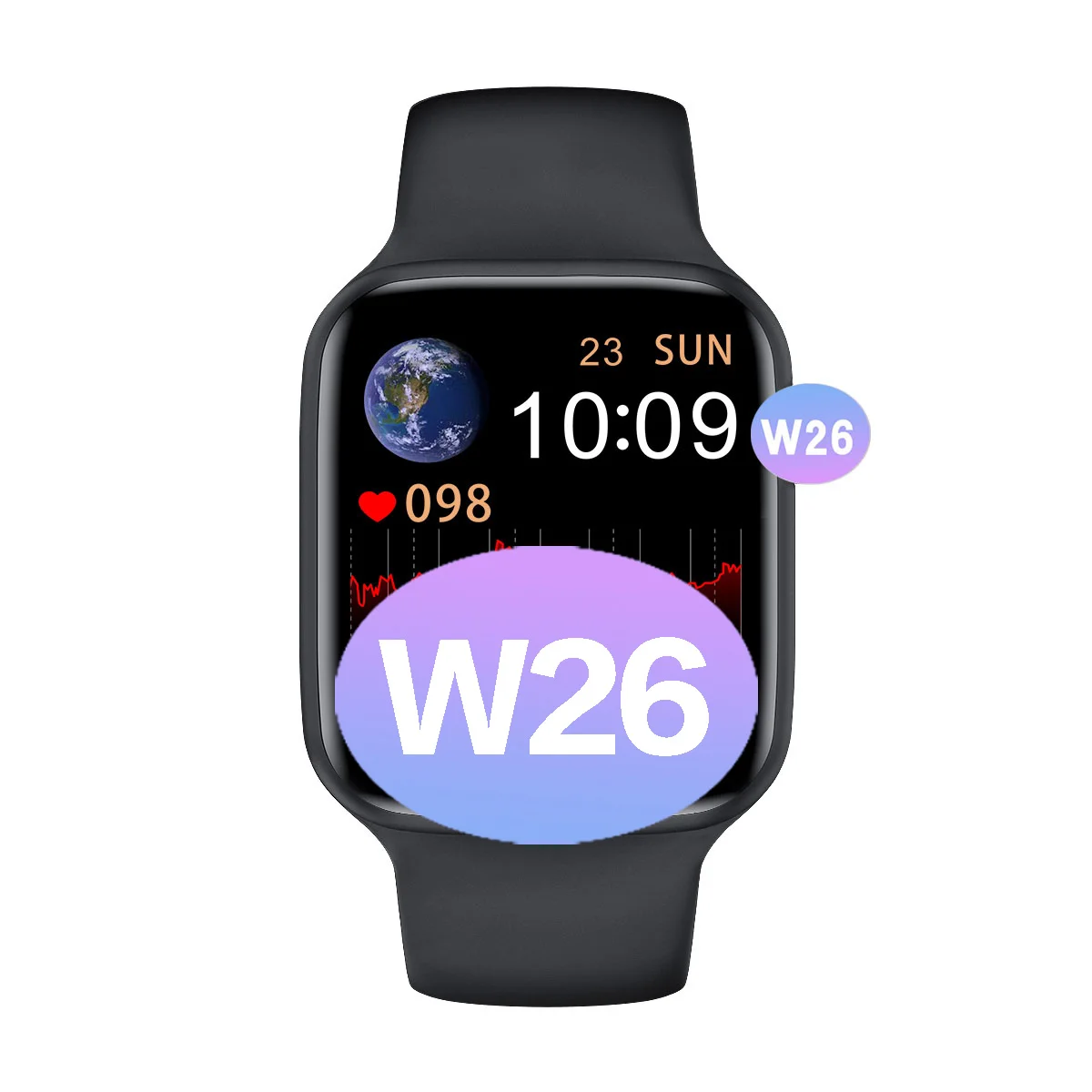 

W26 smart watch men and women multifunctional waterproof sleep measurement blood pressure measurement health monitoring sports, Black silver rose gold