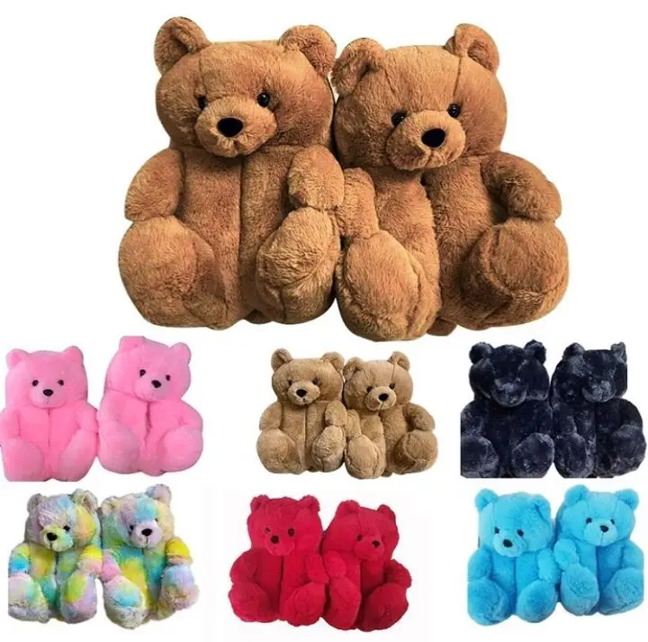 

Wholesale Teddy Bear Slippers Animal Toddler Size Teddy Bear Slipper Women Kids Teddy Bear Slippers, Picture