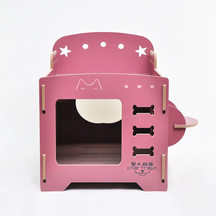 

2021 Amazon best seller good design wooden cat house indoor Foldable Cat House
