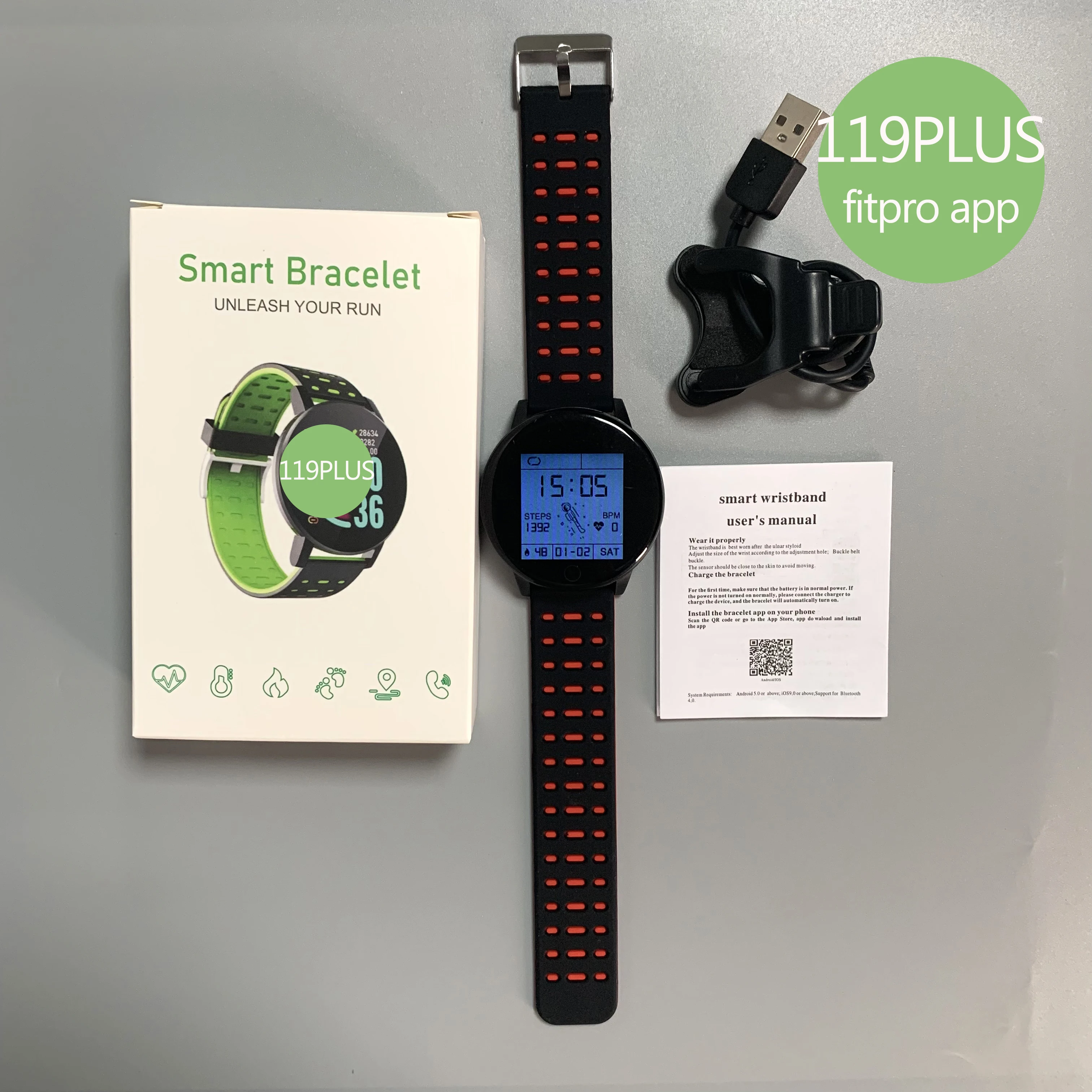 

Cheap 119plus Reloj Inteligente Bracelet Smart Fitness Watch Men Women Android Round Screen Smartwatch 119plus, Multi