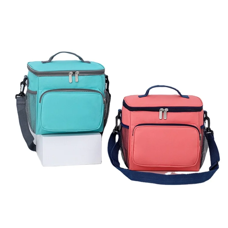 

Cooler Bag Insulated Dual Compartment Lunch Bag with Soft Leakproof Liner and Shoulder Strap Double Deck Reusable Aluminium Foil, Customized color
