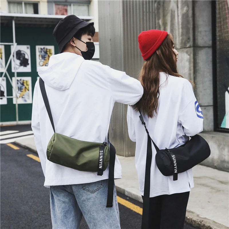 

Hot sale Trendy Fashion Nylon Crossbody Shoulder Bag Small Gym Duffel Mini Duffle Bag custom logo, Black, green, orange, blue