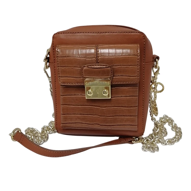 

Three color PU leather crocodile texture party crossbody pu leather chain women shoulder bags, Black, navy, brown