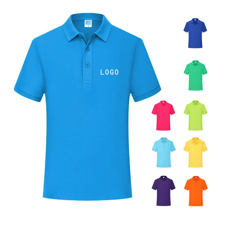 

Custum Logo Summer Men Women Casual Blank T-shirt Multicolor Lapel Short Sleeve Cotton Polo Shirt For Male, Picture shows
