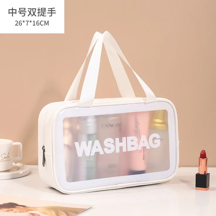 

2021Customized Logo Large Small Waterproof High Quality transparent PVC toiletry case set zipper waterproof makeup bag, Choose