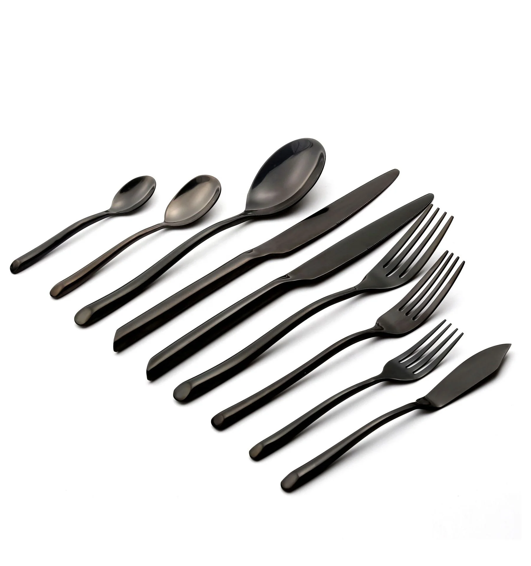 

matte black cutlery Silverware Flatware Set 5 piece 9 Piece Stainless Steel Cutlery Black Utensil Tableware Sets, Black/gold/silver/rose gold