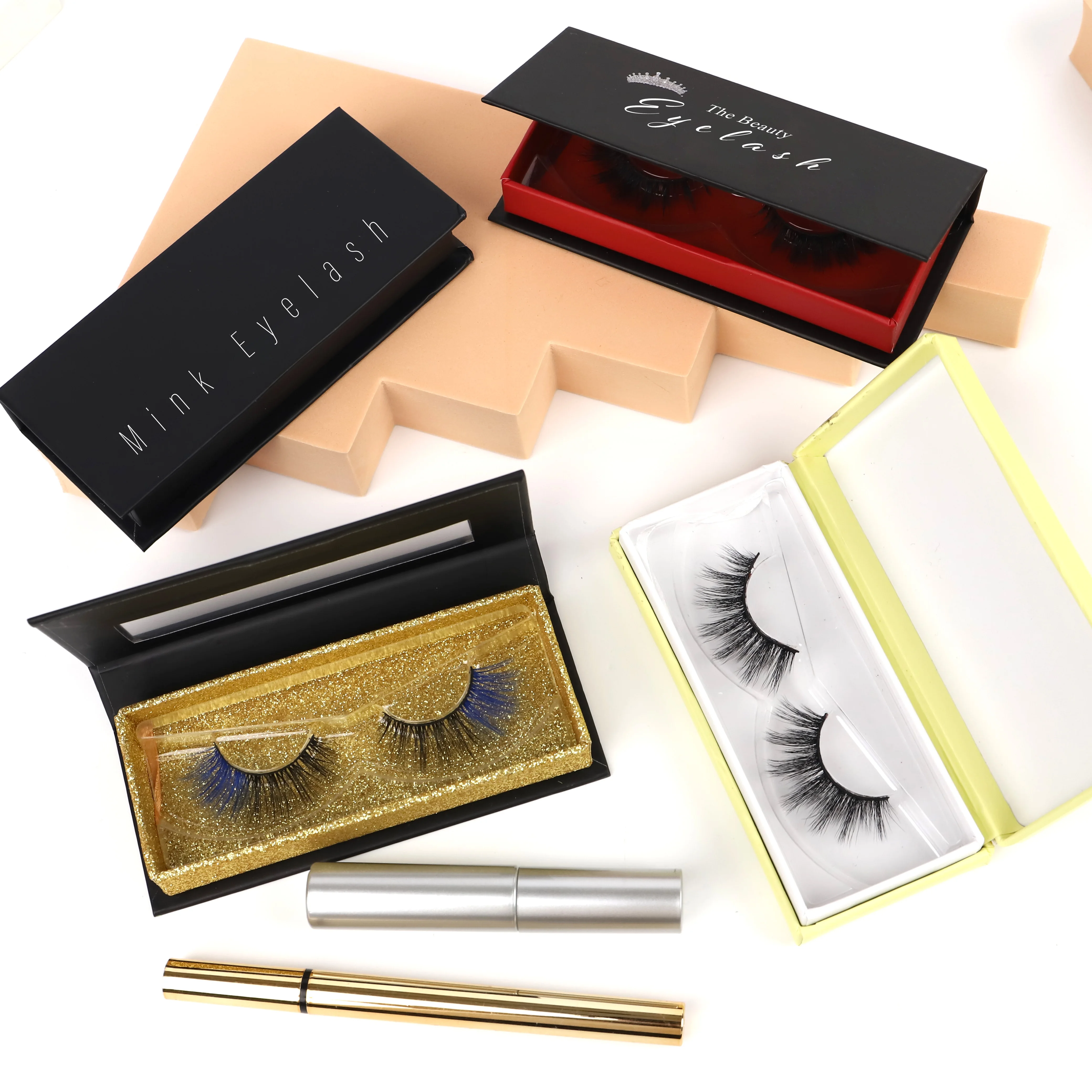 

New Design 3d Mink Lashes Handmade Made Full Strip lsahes Fluffy Lashes