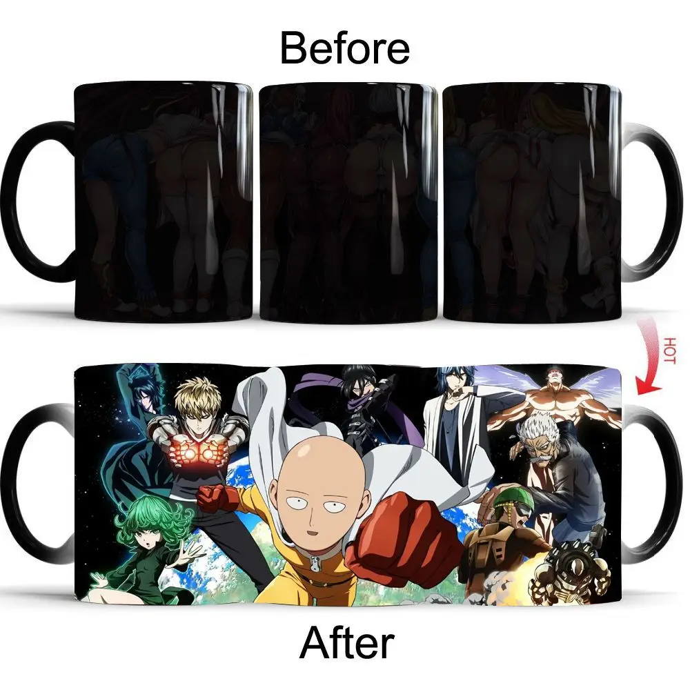 

Sublimation japanese style cup color changing porcelain mugs anime games custom mug with logo ceramic coffee mug, Black