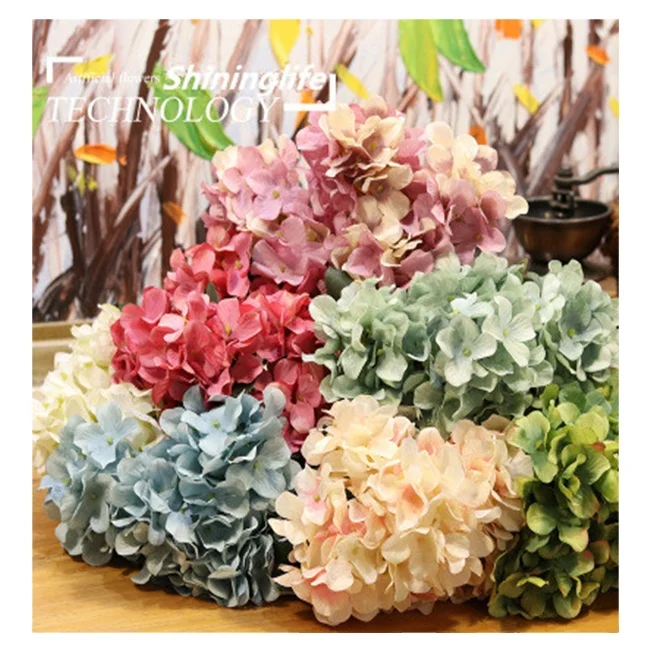 

Shininglife Brand real touch flowers artificial Wholesale silk Hydrangea artificial flowers