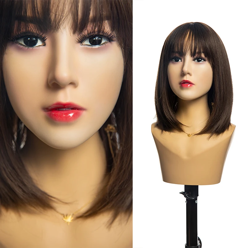 

H21 Makeup Realistic Mannequin Head Jewelry Display Fashion Asian Face Mannequins Head with Base