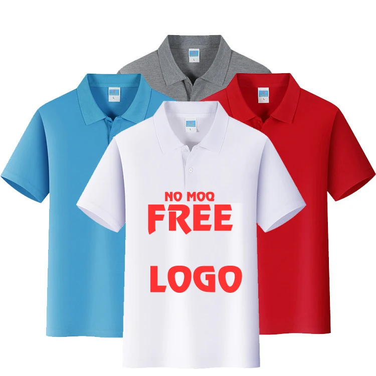 

Free Shipping Wholesale OEM blank T-shirt custom printing logo design 100% cotton plain mens golf polo t shirts