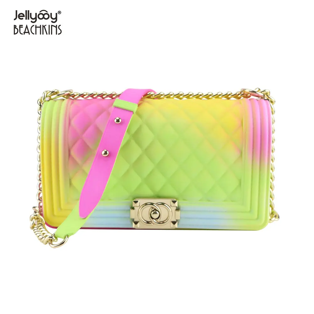 

Jellyooy BEACHKINS Large PVC Rainbow Jelly Bag Matte Ins Girl Multicolor Handbags Colorful Jelly Purse Bags, Many colorful colors. accept make new colors