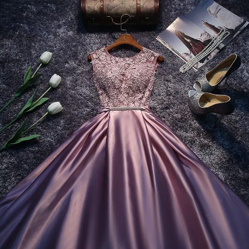 

New Arrival Red Blue Pink Purple Floor Length Lady Girl Women Princess Bridesmaid Banquet Party Ball Dress Gown Fast Shipping