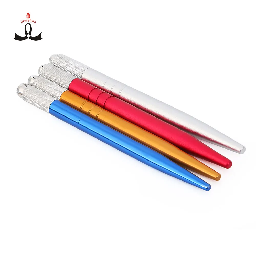 

Private Label 4 Colors Permanent Makeup Eyebrows Tattoo Microblading Pen Microblading Manual Pens, Blue, red, yellow, silver