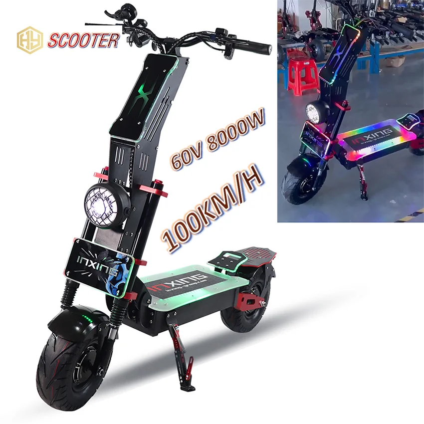 

60v 8000w Scooter Top Sale 13 inch Fat Wheel Folding Powerful Adult Electric Scooter 200 Kg Load Wholesale From China
