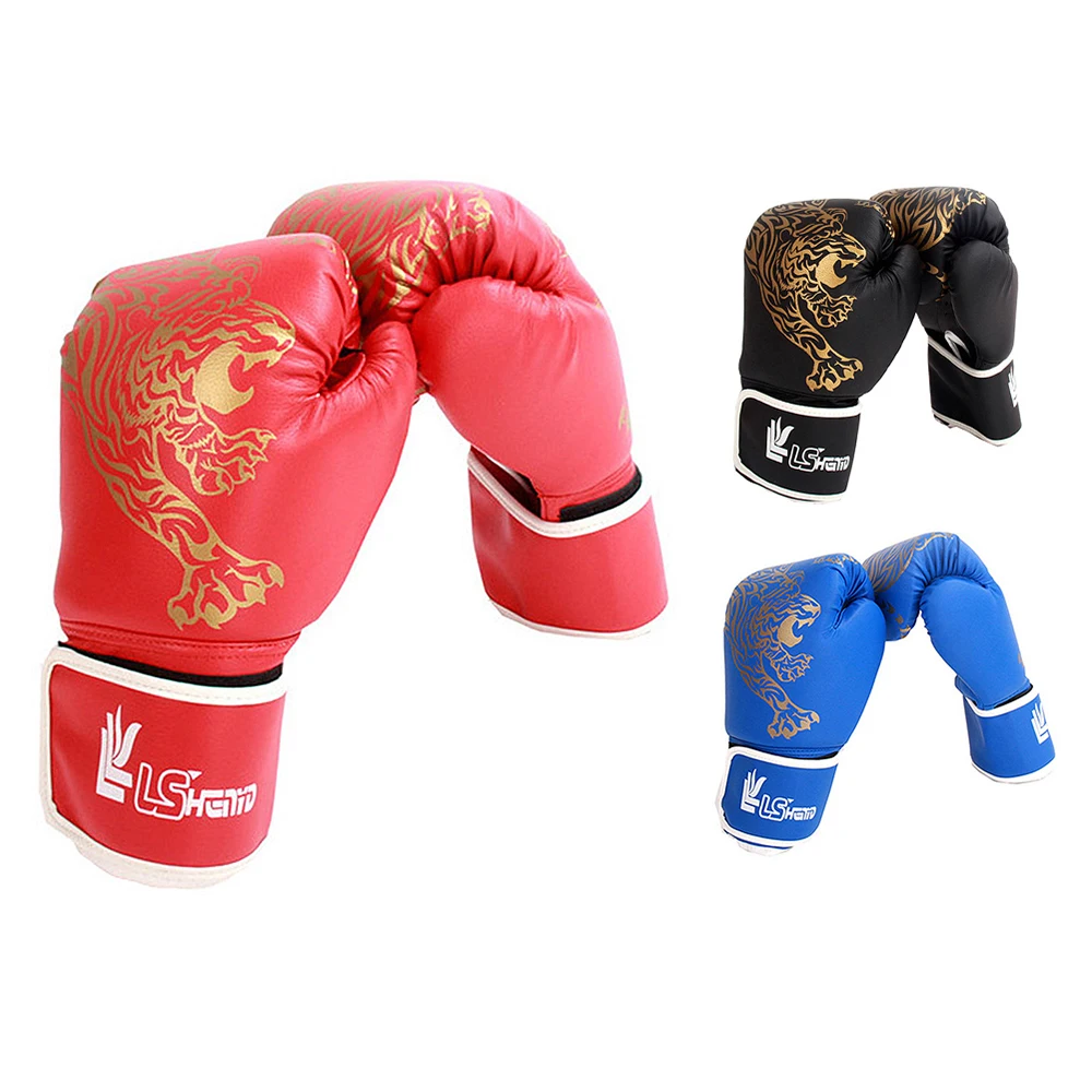 

FunFishing wholesale custom made cheap leather/PU leather boxing gloves, Red/black