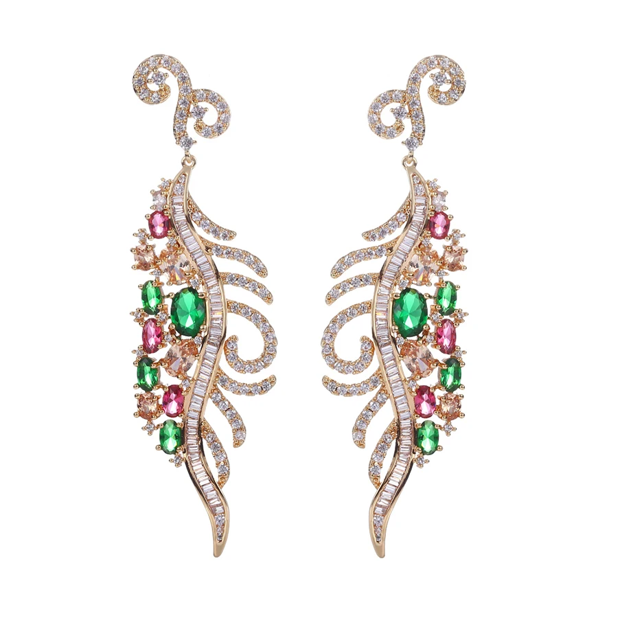 

94172 Xupings fashion color zircon direct single earrings for women