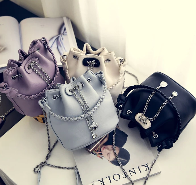 

High quality hot sale chic messenger bags crossbody bucket bag chain mini bag