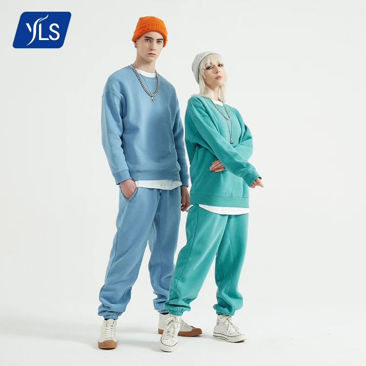 

YLS RTS Wholesale Men High Street Wear 330 gsm Fleece Plain Tracksuits Sweat Suits